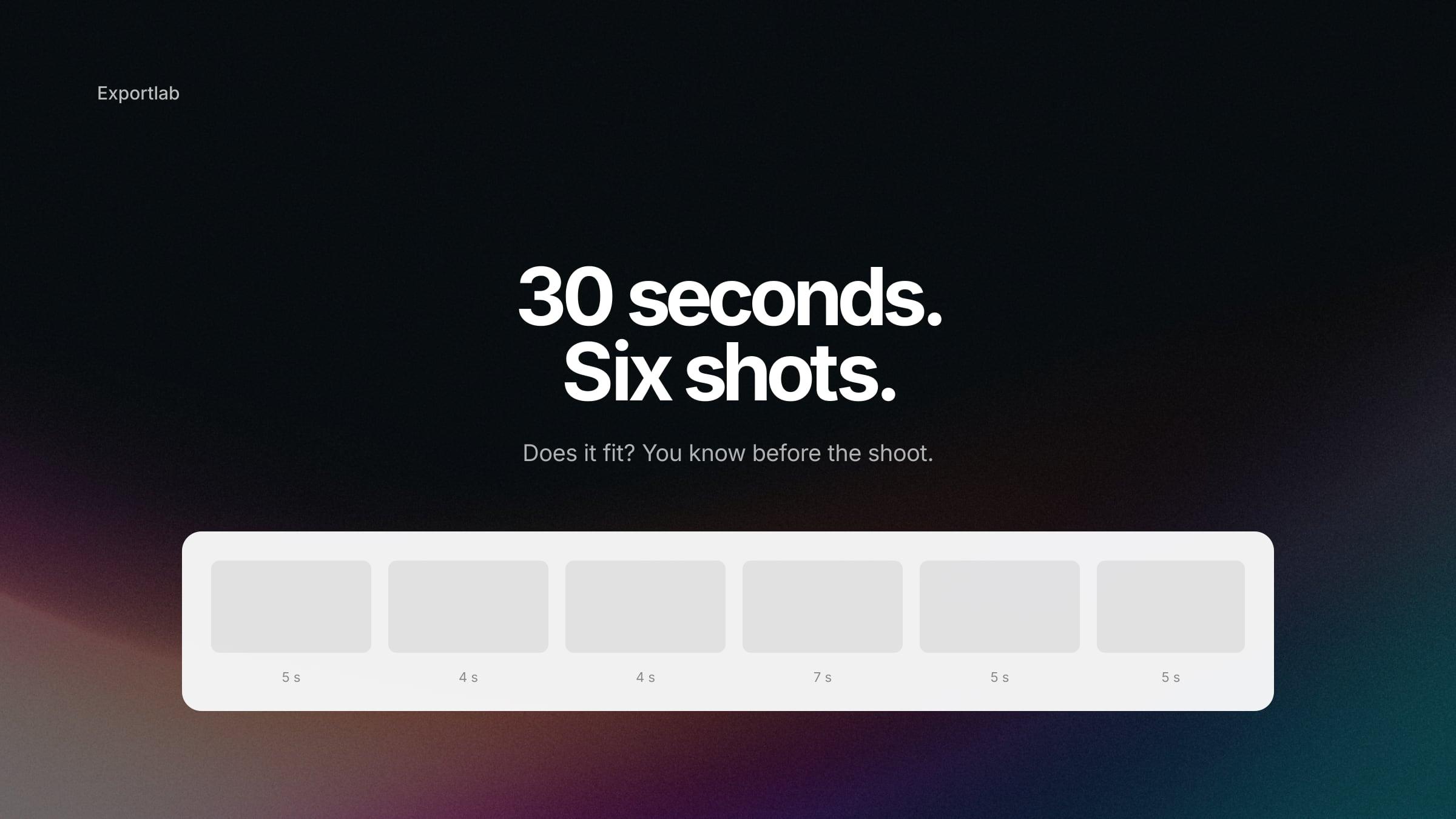 Storyboard panels with framing, camera note and duration per shot
