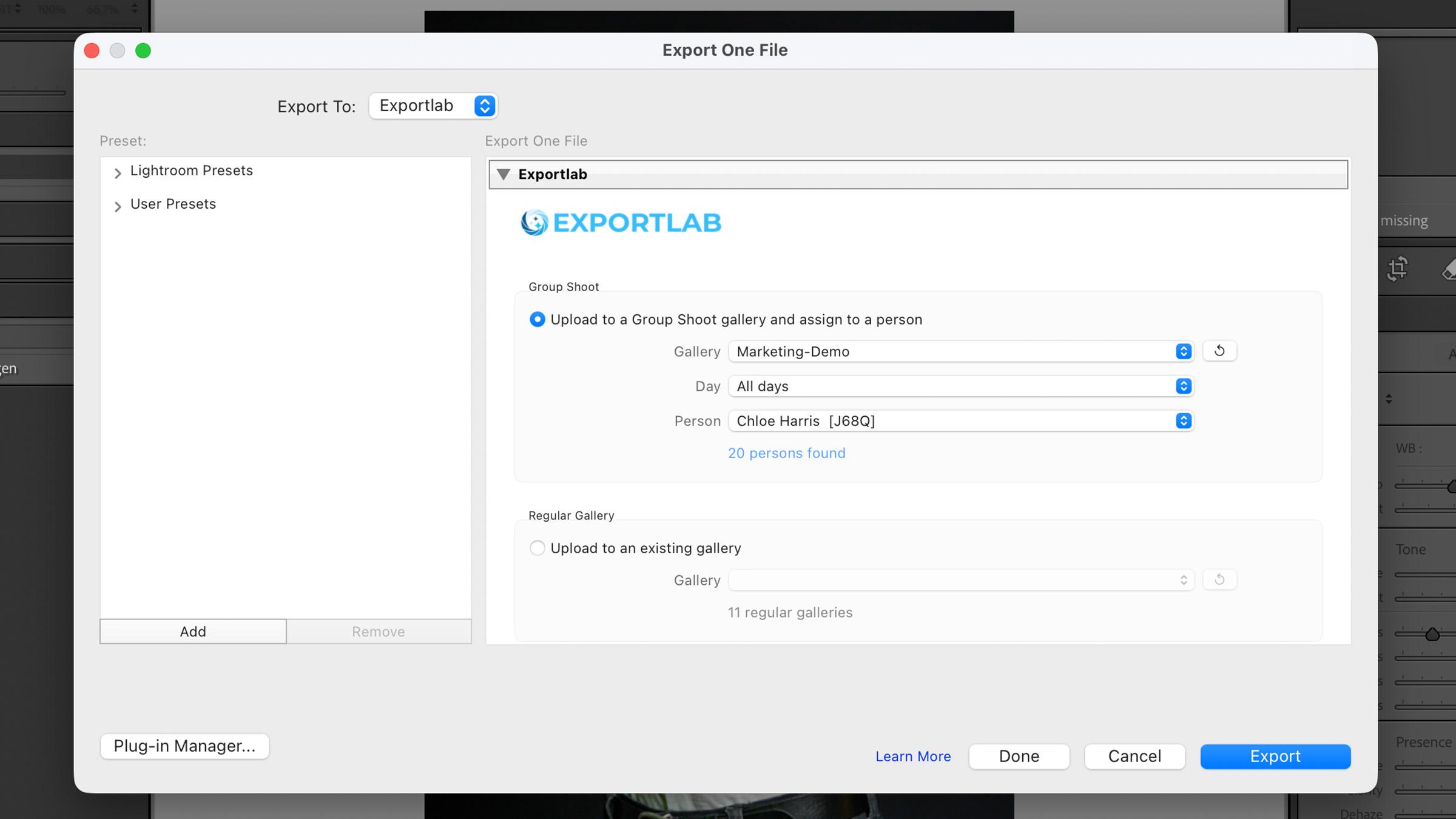 Exportlab Lightroom Classic plugin photo export workflow