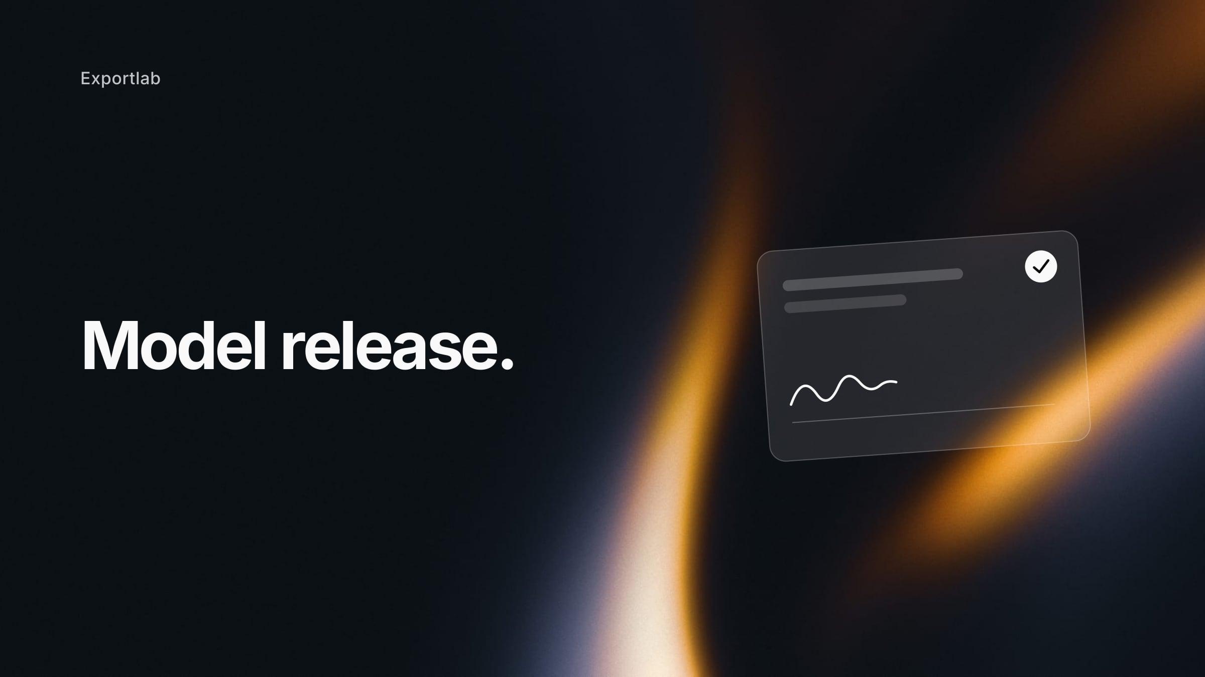 Model release – headline with a signed contract card on a dark background with light streaks