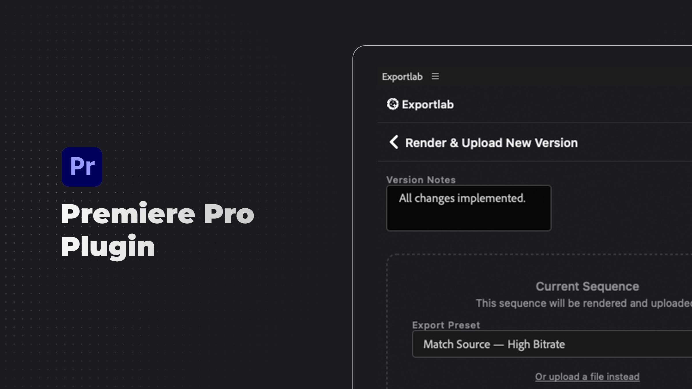 Exportlab Premiere Pro plugin video feedback workflow
