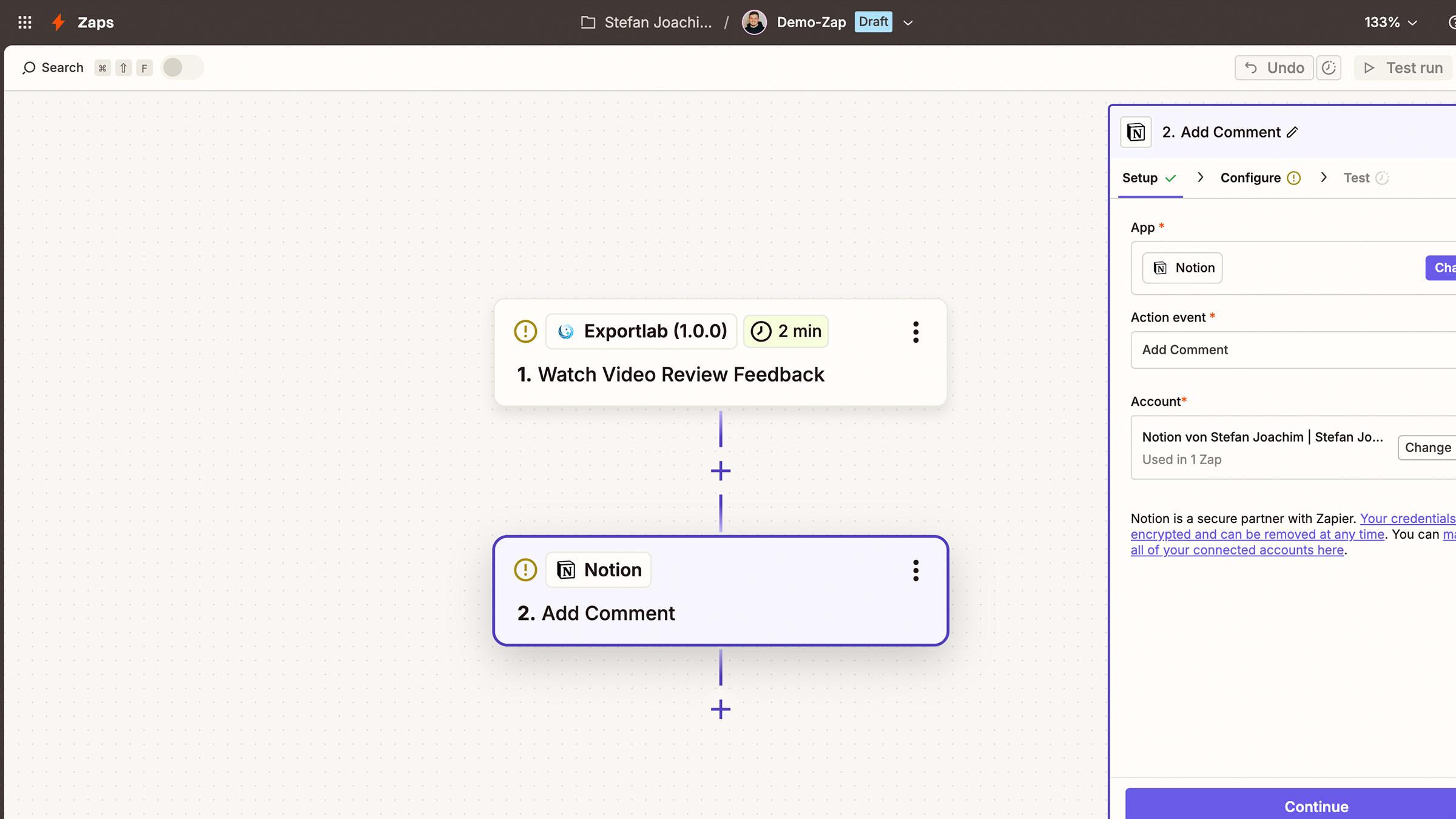 Exportlab Zapier integration automation workflow